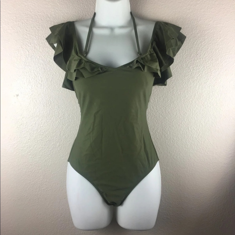 Small Militar Green One Piece Swimsuit